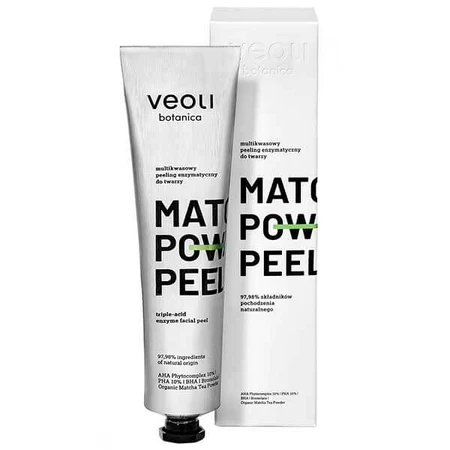 Veoli Botanica Matcha Power Peel, peeling facial enzimático, multiácido, 75 ml