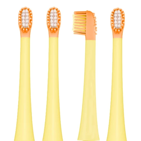 Vitammy Little Dino, cabezales de cepillo de dientes sónico para niños, amarillo, a partir de 3 años, 4 piezas