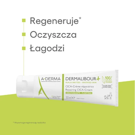 A-Derma Dermalibour+ Cica, crema regeneradora para pieles irritadas, a partir del 1 día de edad, 50 ml