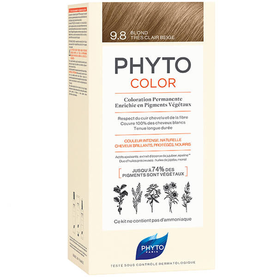 Boutique Phyto Phytocolor 9.8, coloration des cheveux, blond beige très clair Phyto Phytocolor 9.8, coloration des cheveux, blond beige très clair