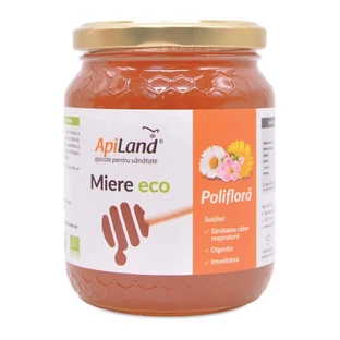 Miel polifloral ecológica, 500 g, Apiland