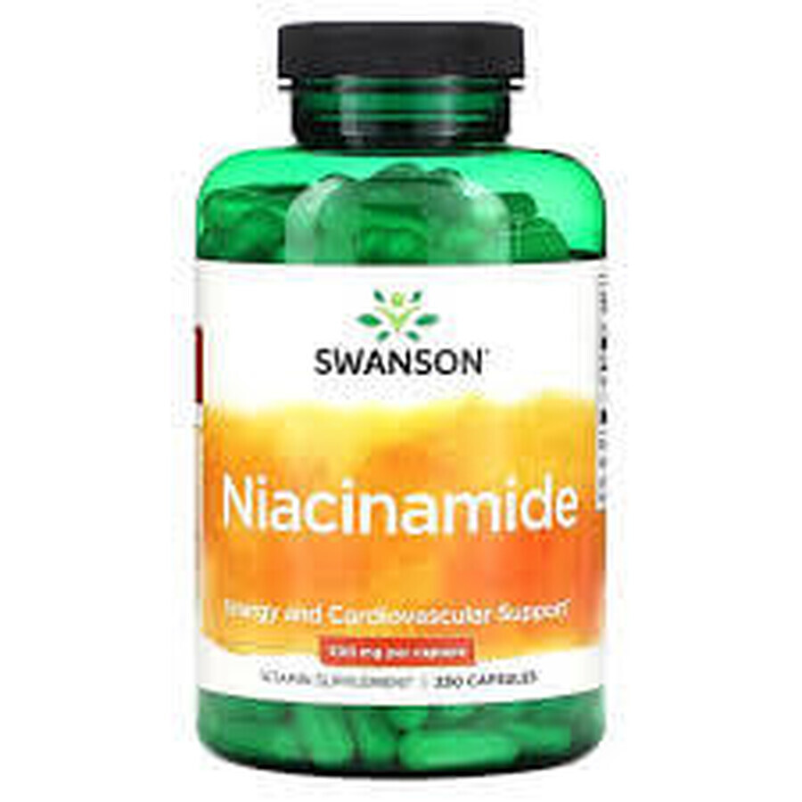Swanson Niacinamida, niacina 500 mg, 250 cápsulas