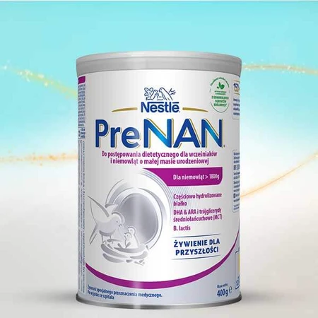 Nestlé PreNAN, para prematuros y bebés con bajo peso al nacer superior a 1800 g, 400 g