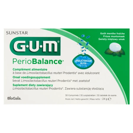 Sunstar Gum PerioBalance, goût menthe, 30 pastilles