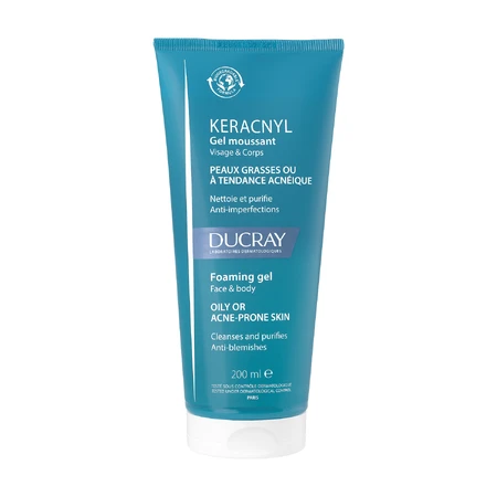 Ducray Keracnyl, schäumendes Gel für Gesicht und Körper, 200 ml