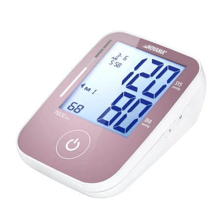 Novama Prime+ Pink, tensiómetro automático de brazo, con manguito de 22-40 cm, color rosa, con pantalla LCD
