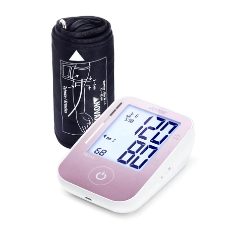 Novama Prime+ Pink, tensiómetro automático de brazo, con manguito de 22-40 cm, color rosa, con pantalla LCD