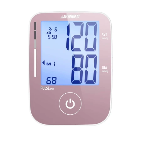 Novama Prime+ Pink, tensiómetro automático de brazo, con manguito de 22-40 cm, color rosa, con pantalla LCD