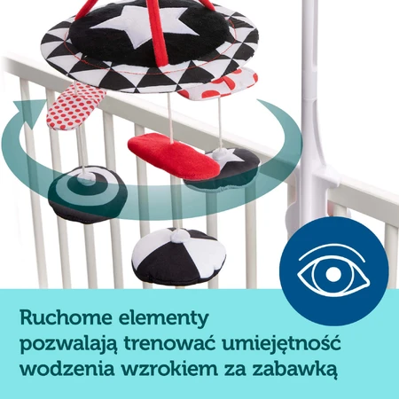 Canpol Baby's, contrasterende carrousel met pluche muziekdoos, sensorisch speelgoed, vanaf de geboorte, 1 stuk