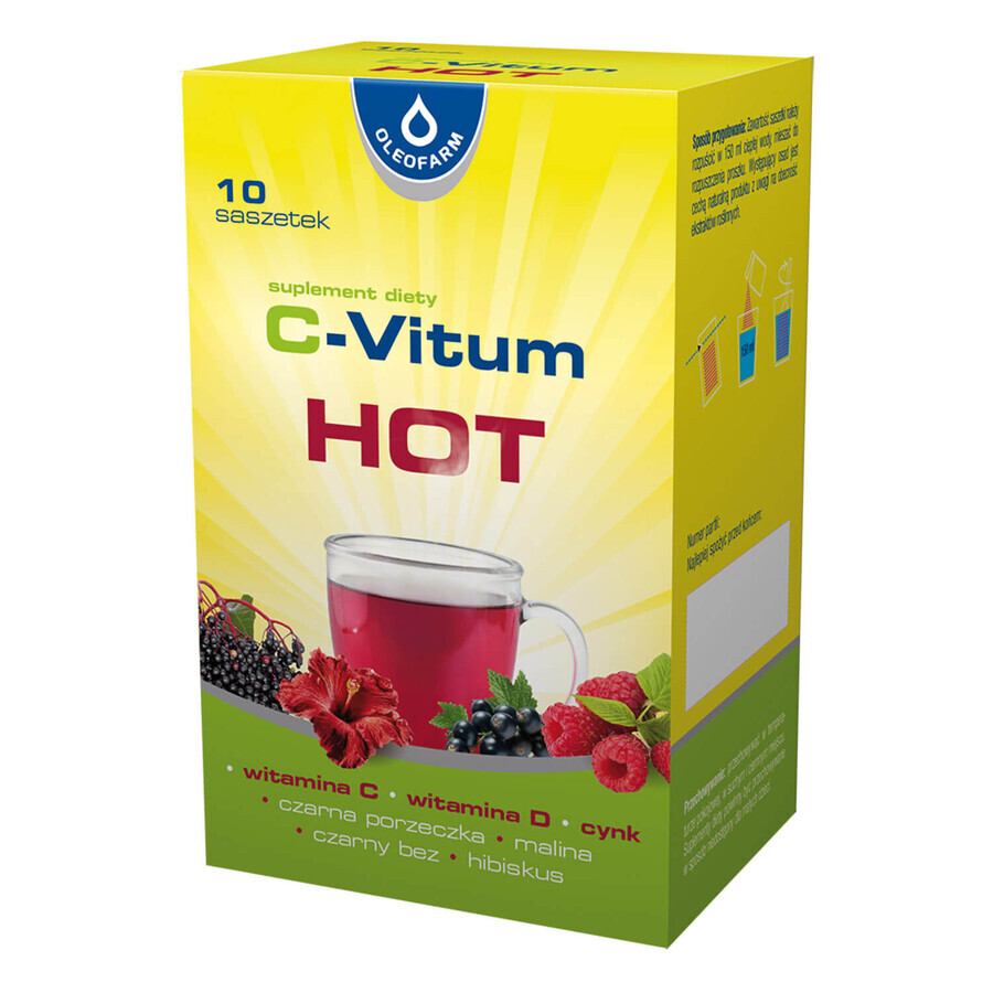 Buy C-Vitum Hot, vitamin C + vitamin D + zinc, 10 sachets C-Vitum Hot, vitamin C + vitamin D + zinc, 10 sachets