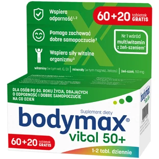 Bodymax Vital 50+, 60 comprimidos + 20 comprimidos gratis