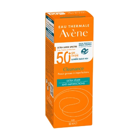 Avene Cleanance Sun Protective Face Cream, Oily and Blemish-Prone Skin, SPF 50+, 50ml