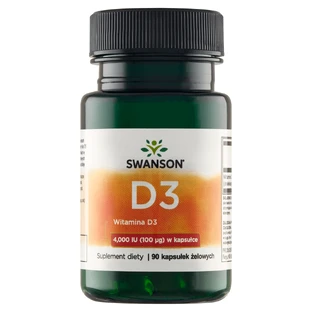 Swanson D3, vitamine D 4000 IU, 90 capsules de gel