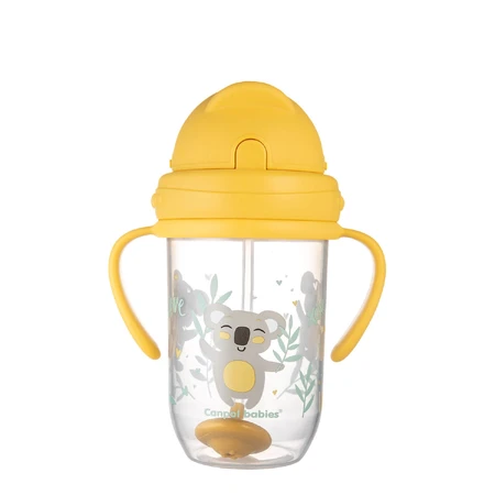 Canpol Babies, gobelet avec tube et poids, Animaux exotiques, jaune, 56/606, à partir de 6 mois, 270 ml