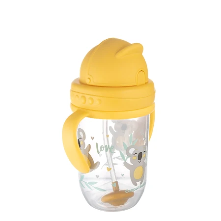 Canpol Babies, gobelet avec tube et poids, Animaux exotiques, jaune, 56/606, à partir de 6 mois, 270 ml