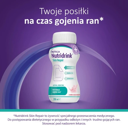 Nutridrink Skin Repair, goût fraise, 4 x 200 ml