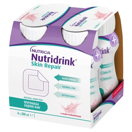 Nutridrink Skin Repair, goût fraise, 4 x 200 ml