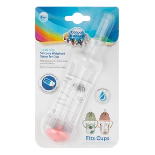 Canpol Bebés, tubo de silicona antigoteo con peso, rosa, 56/609, 1 unidad