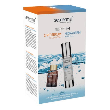 Sesderma set, Hidraderm Hyal, gezichtscrème, 50 ml + C-Vit liposoom serum, 30 ml