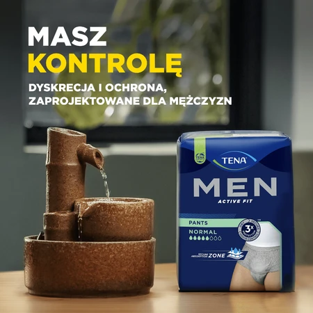 Tena Men Active Fit Pants, braguitas absorbentes para hombre, talla L/XL, 95-130 cm, Normal, 8 piezas