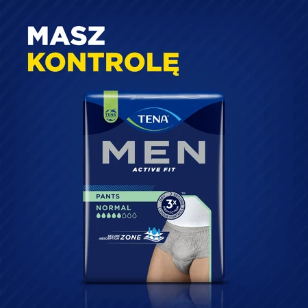 Tena Men Active Fit Pants, braguitas absorbentes para hombre, talla L/XL, 95-130 cm, Normal, 8 piezas