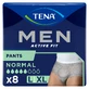 Tena Men Active Fit Pants, braguitas absorbentes para hombre, talla L/XL, 95-130 cm, Normal, 8 piezas