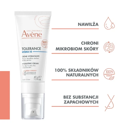 Avene Tolerance Hydra 10, vochtinbrengende crème, 40 ml