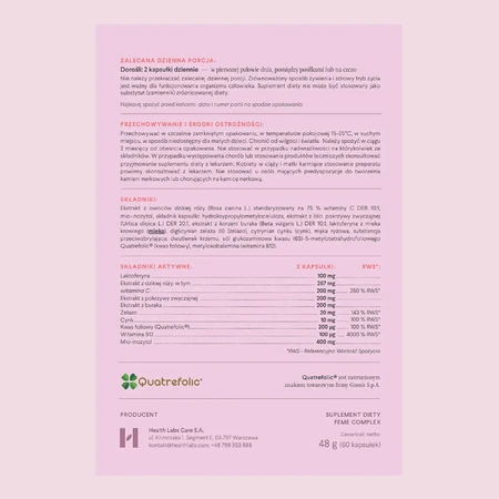 Complejo FeMe de Health Labs, 60 cápsulas