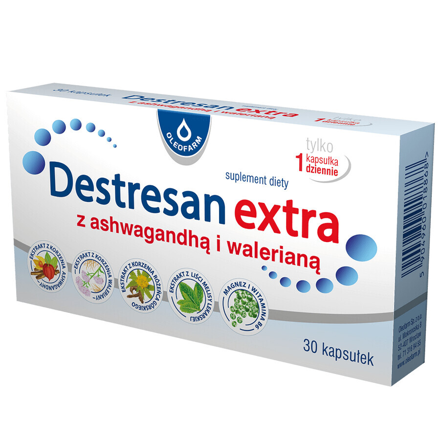 Destresan Extra con ashwagandha y valeriana, 30 cápsulas