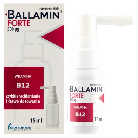 Ballamin Forte, vitamin B12 500 µg, oral spray, 15 ml