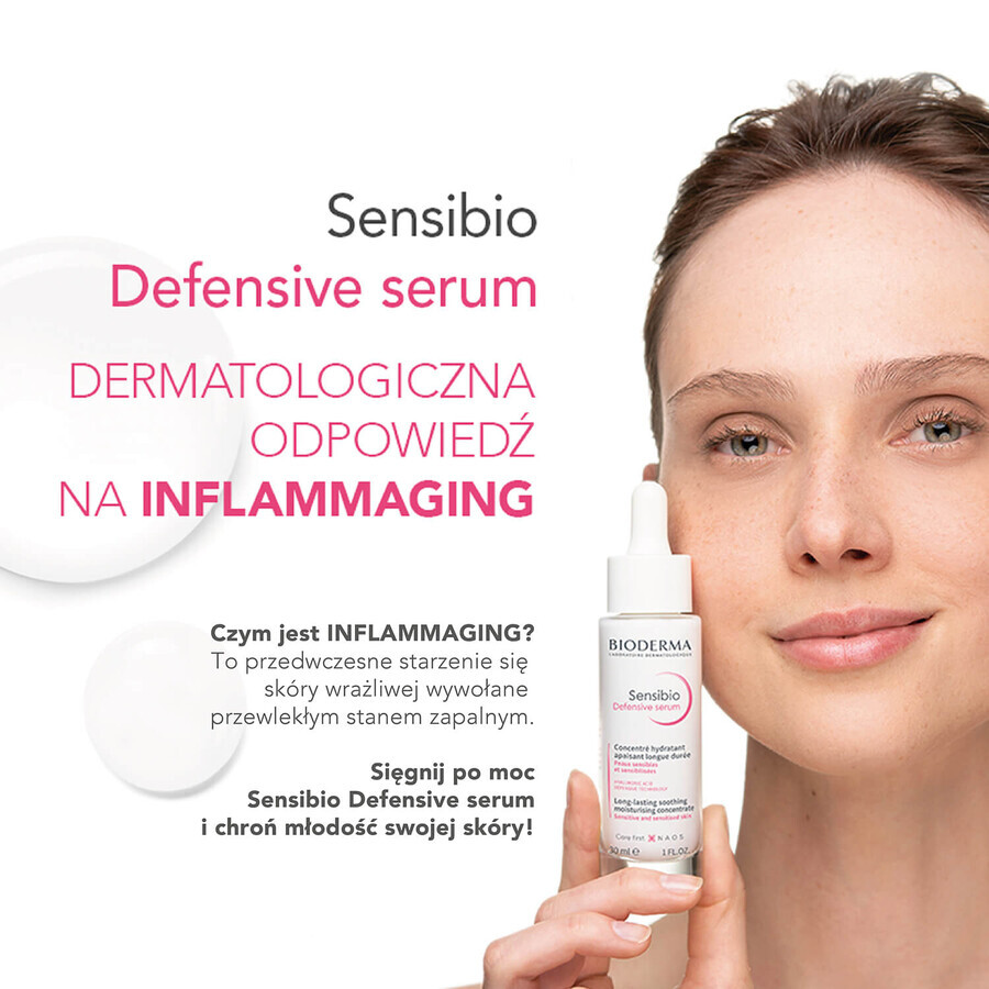 Bioderma Sensibio Defensive, soothing facial moisturizing serum, sensitive skin, 30 ml