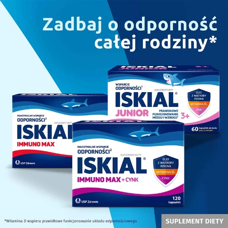 Iskial Immuno Max + Vitamin C, für Kinder ab 6 Jahren und Erwachsene, 120 Kapseln