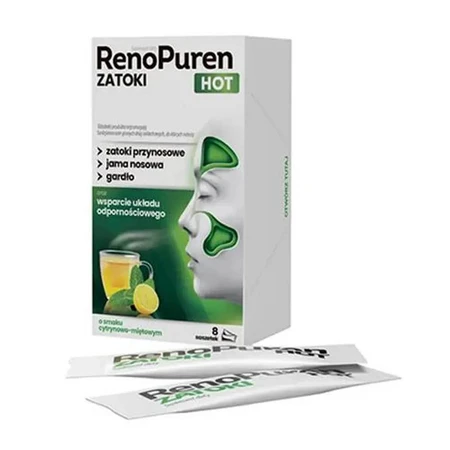 RenoPuren Zatoki Hot suikervrij, citroen-munt, 8 zakjes