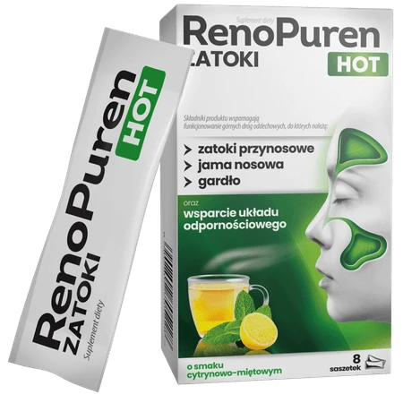 RenoPuren Zatoki Hot suikervrij, citroen-munt, 8 zakjes
