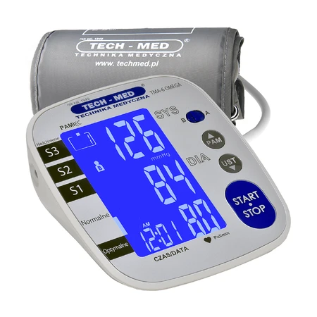 Tech-Med TMA-6 Omega, tensiómetro automático de brazo con fuente de alimentación