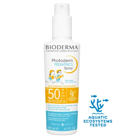 Bioderma Photoderm Pediatrics, spray protecteur pour enfants, SPF 50+, à partir de 1 an, 200 ml.