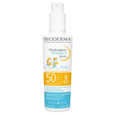 Bioderma Photoderm Pediatrics, spray protecteur pour enfants, SPF 50+, à partir de 1 an, 200 ml.