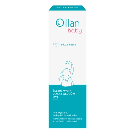 Oillan Baby, bath, body and hair gel 3 in 1, from the first day of life, 200 ml