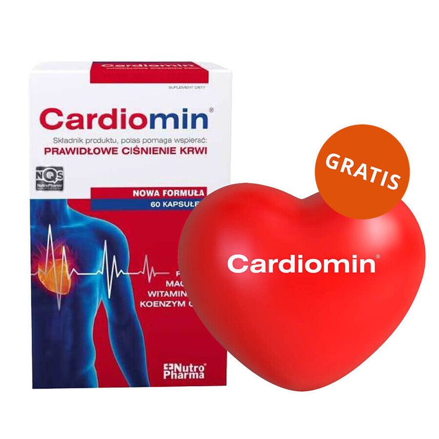 Cardiomin, 60 gélules + Boule anti-stress en forme de cœur, 1 gratuite