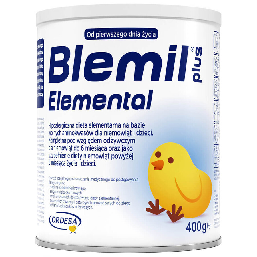 Blemil plus Elemental, polvo, desde el primer día de vida, 400 g FECHA CORTA