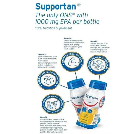 Bebida nutricional Supportan Frutas tropicales, 4 x 200 ml, Fresenius Kabi
