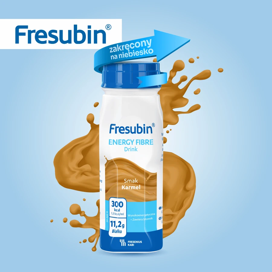 Fresubin Energy Fibre Drink, préparation nutritionnelle, saveur caramel, 4 x 200 ml