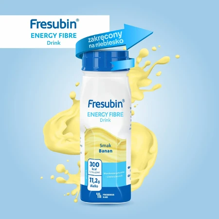 Fresubin Energy Fibre Drink, nutritional supplement, banana flavour, 4 x 200 ml