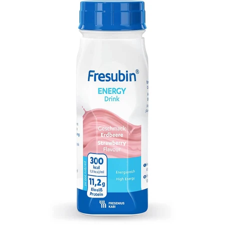 Fresubin Energy Drink, Nährstoffpräparat, Erdbeergeschmack, 4x200 ml