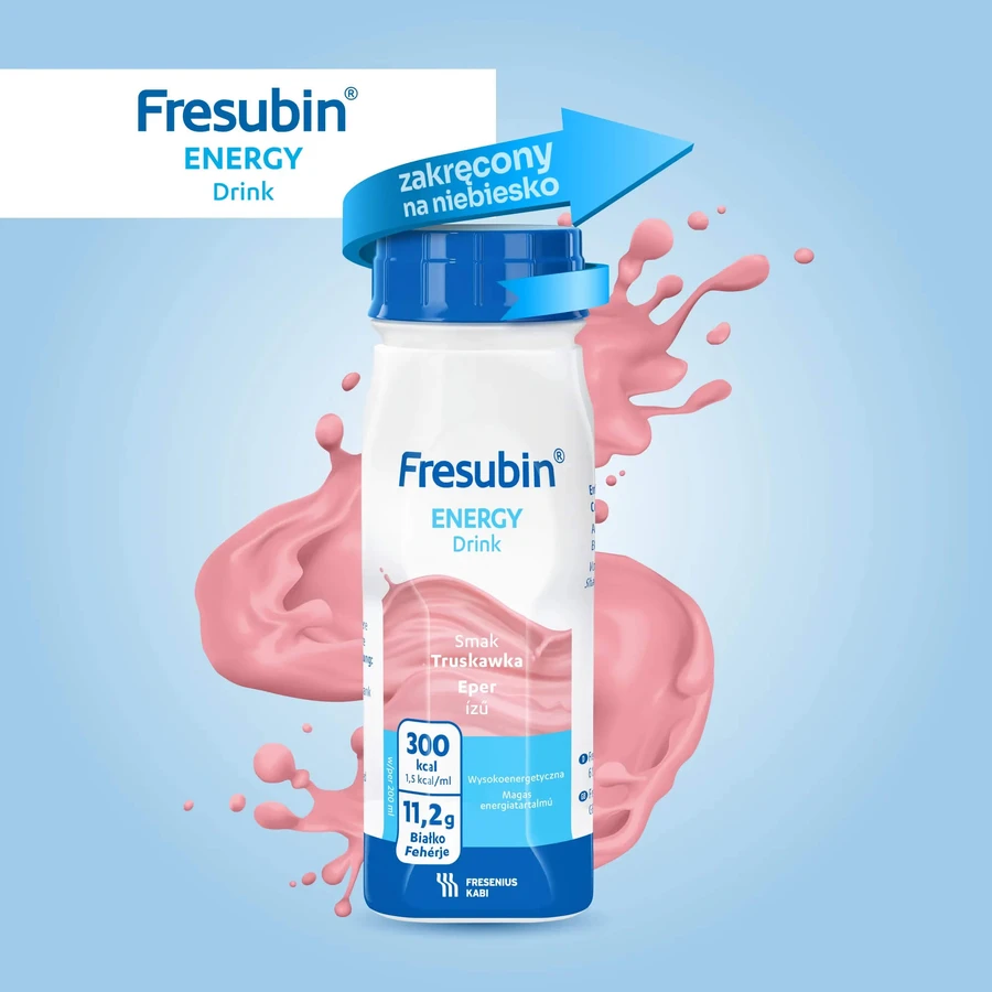 Fresubin Energy Drink, Nährstoffpräparat, Erdbeergeschmack, 4x200 ml