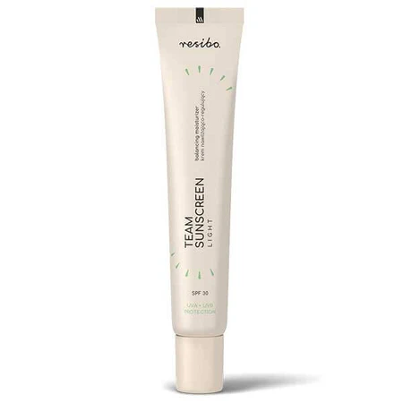 Resibo Team Zonnebrandcrème, hydraterende en regulerende crème, SPF 30, licht, 40 ml 