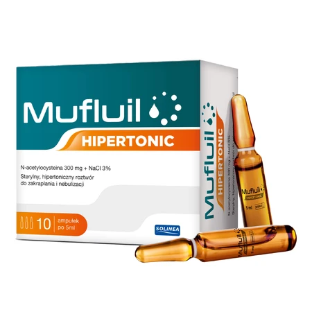Mufluil Hipertonic, hypertone Lösung zum Eintropfen und Vernebeln, 5 ml x 10 Ampullen