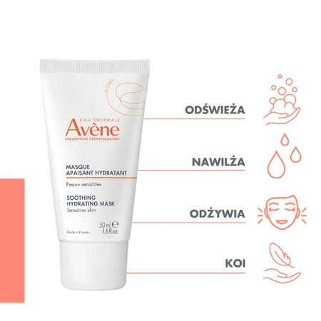 Avene Les Essentiels, kalmerend en verhelderend masker, gevoelige huid, 50 ml
