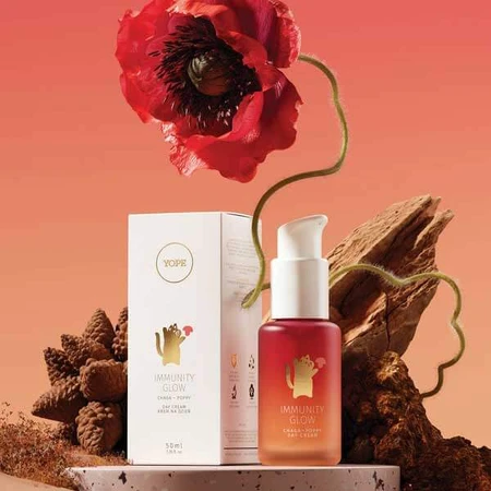 Yope Immunity Glow, gezichtscrème, overdag, chaga + papaver, 50 ml