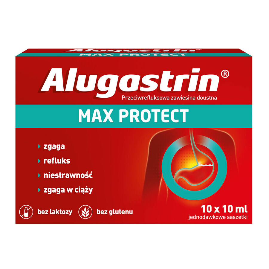 Boutique Alugastrin Max Protect, suspension orale, 10 sachets Alugastrin Max Protect, suspension orale, 10 sachets